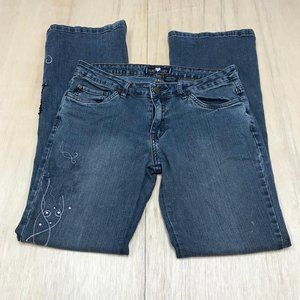 luxury blues women straight leg size 7/8 blue